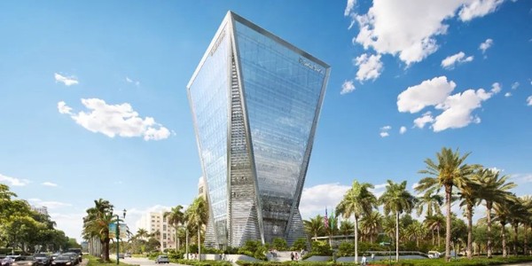 邁阿密金融新地標(biāo)封頂，造型如“倒金字塔”